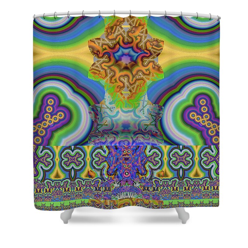 Abstract Shower Curtain featuring the digital art Astral Awakening by Jim Pavelle