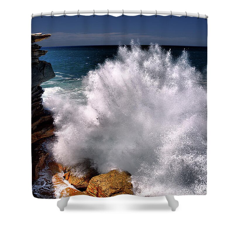 Sea Shower Curtain featuring the photograph At Clovelly by Andrei SKY