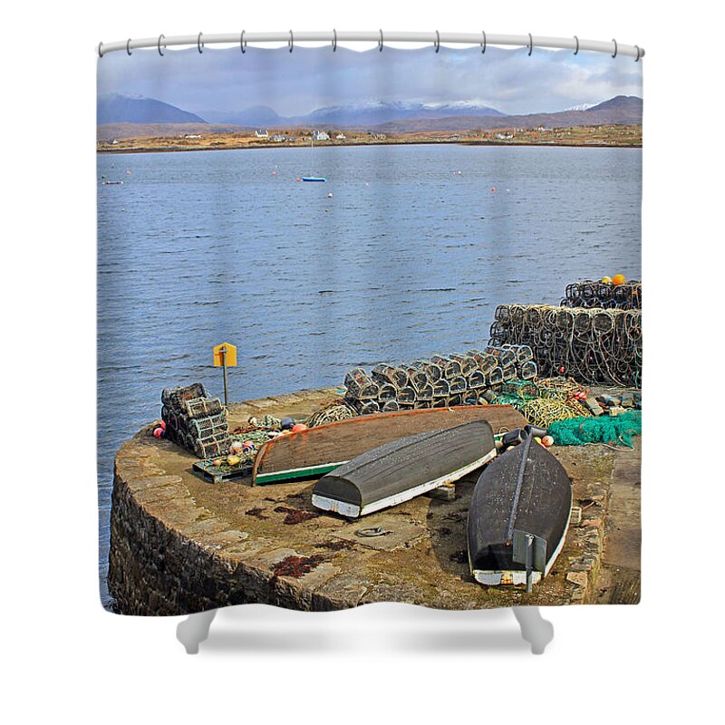 Boats Shower Curtain featuring the photograph At the Dock by Jennifer Robin