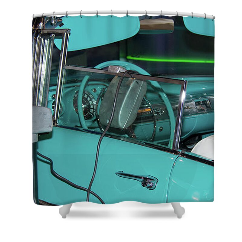 Chevy Shower Curtain featuring the photograph At The Drive-In by John Black