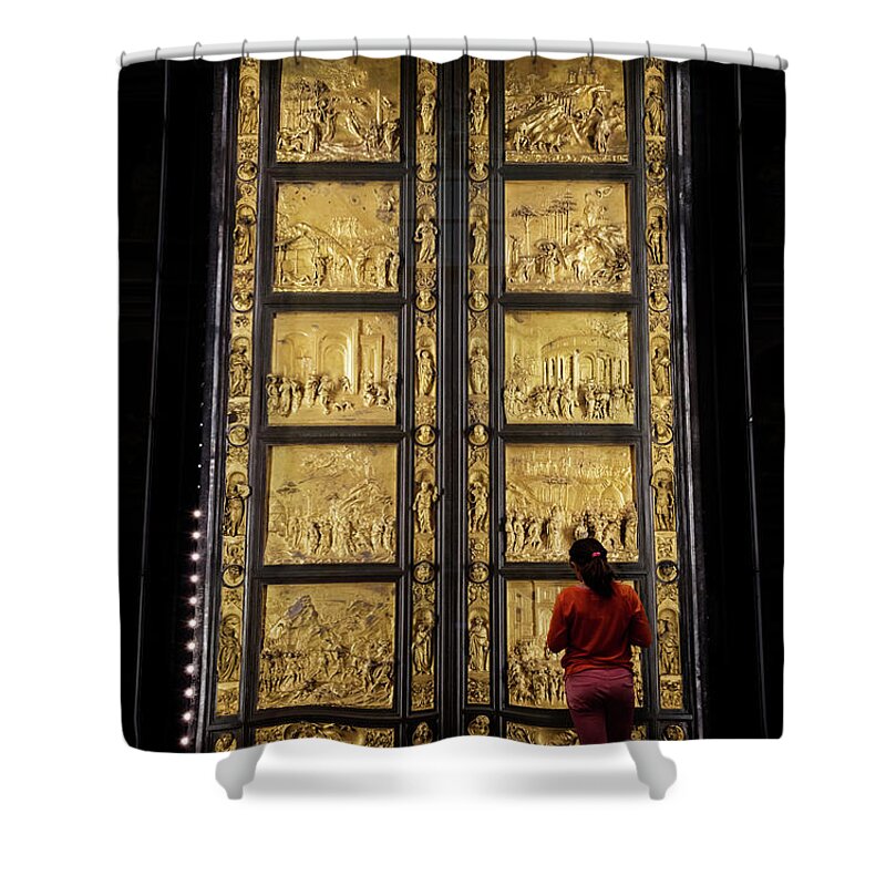 Joan Carroll Shower Curtain featuring the photograph At The Gates Of Paradise by Joan Carroll