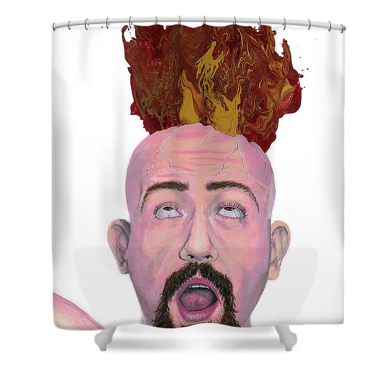 Male Shower Curtain featuring the painting Atheonix by Matthew Mezo
