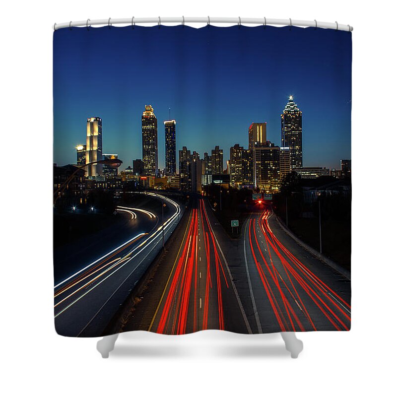 Landscape Shower Curtain featuring the photograph Atlanta Skyline 1 by Kenny Thomas