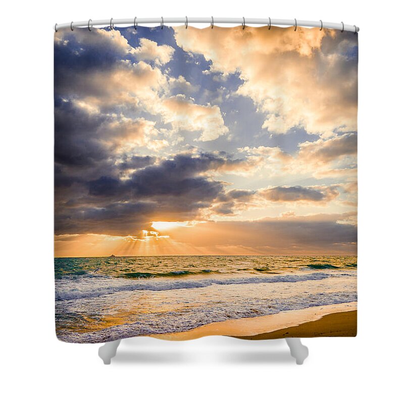 Florida Shower Curtain featuring the photograph Atlantic Sunrise by Rikk Flohr