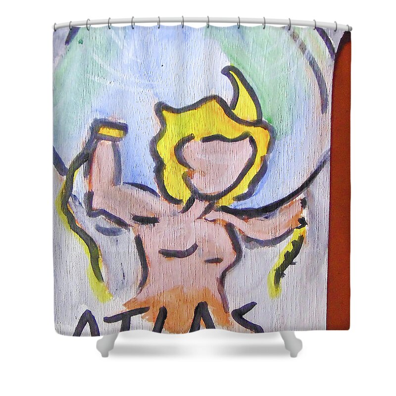 Art Shower Curtain featuring the painting Atlas by Loretta Nash