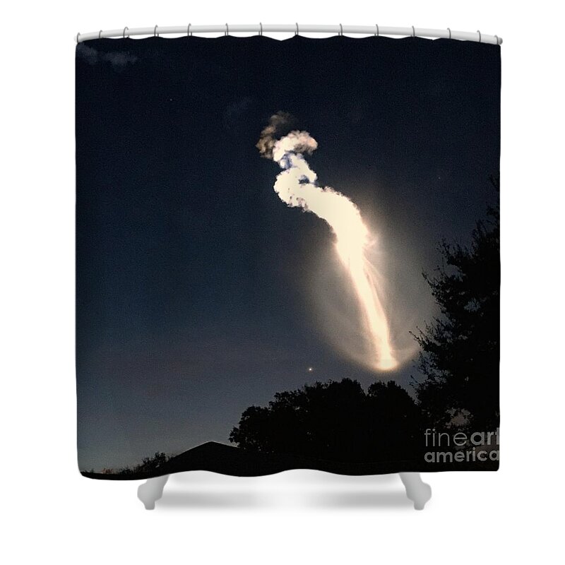 Atlas V Shower Curtain featuring the photograph Atlas V Launch Flare by AnnaJo Vahle