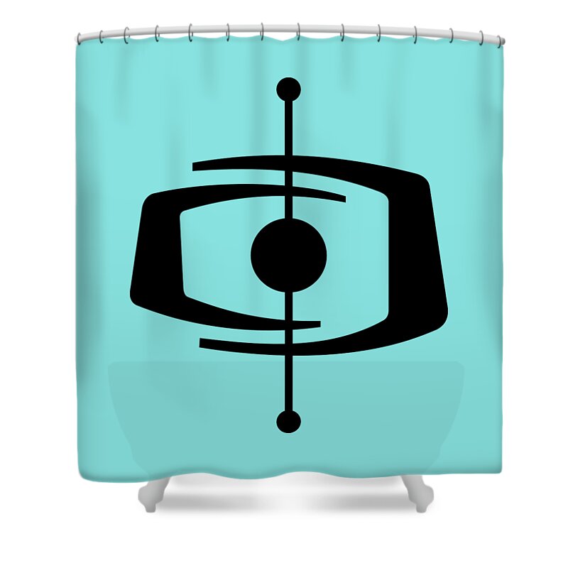  Shower Curtain featuring the digital art Atomic Shape 1 by Donna Mibus