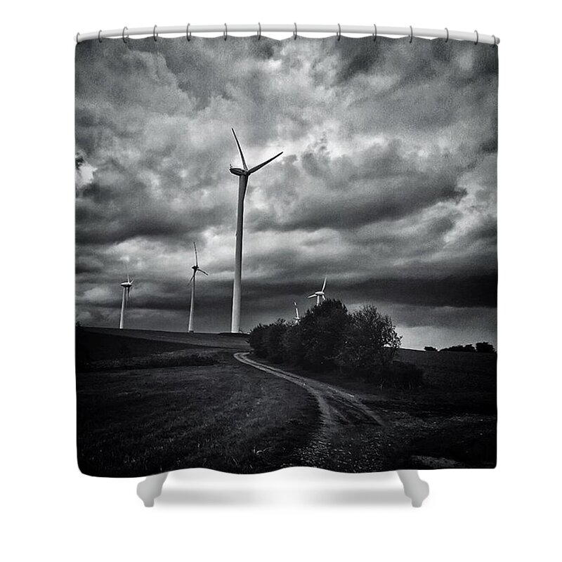 Wolkendrama Shower Curtain featuring the photograph Atomlos Durch Die Nacht... #landschaft by Mandy Tabatt