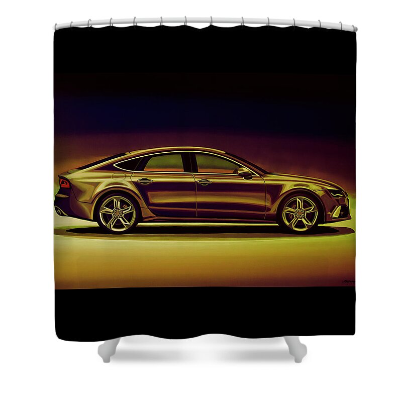 Audi Rs7 Shower Curtain featuring the mixed media Audi RS7 2013 Mixed Media by Paul Meijering