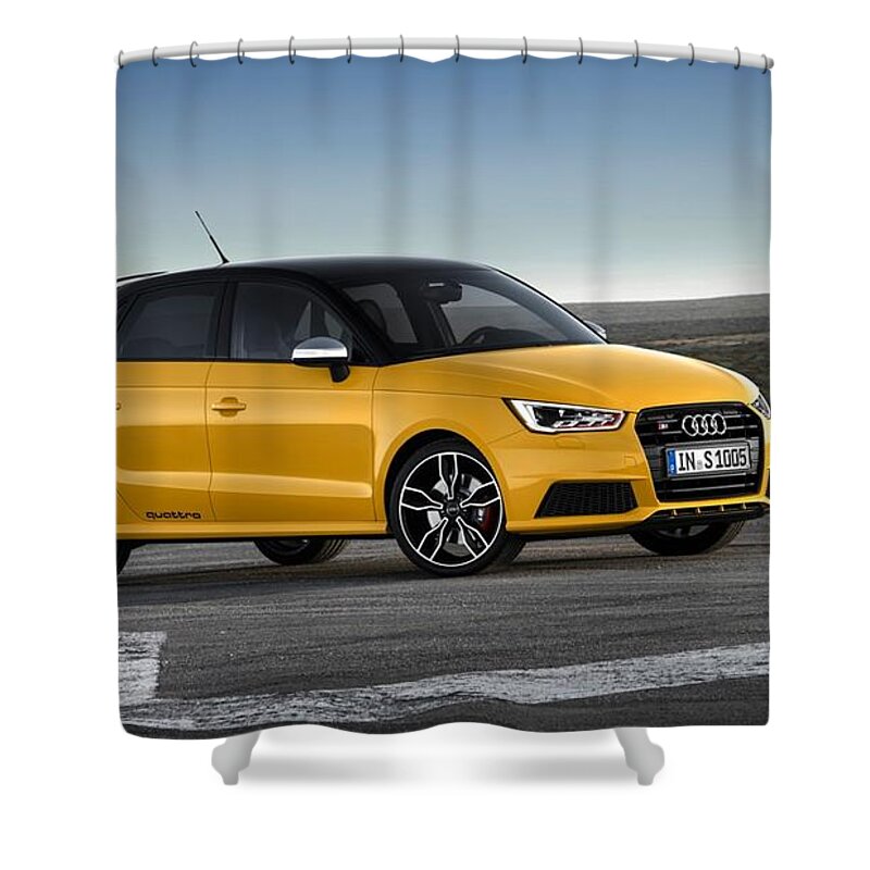 Audi S1 Sportback Shower Curtain featuring the digital art Audi S1 Sportback by Super Lovely