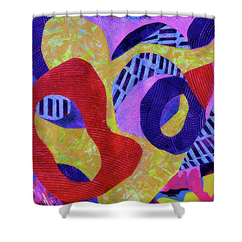  Shower Curtain featuring the painting Doo-Wop by Polly Castor