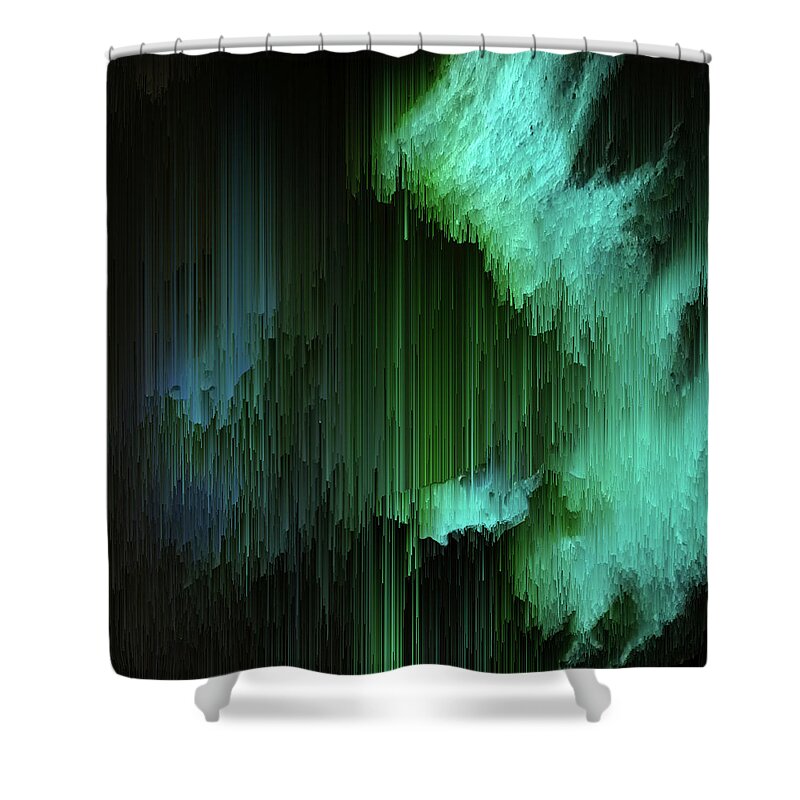 Trippy Shower Curtain featuring the digital art Aurora Borealis by Jennifer Walsh