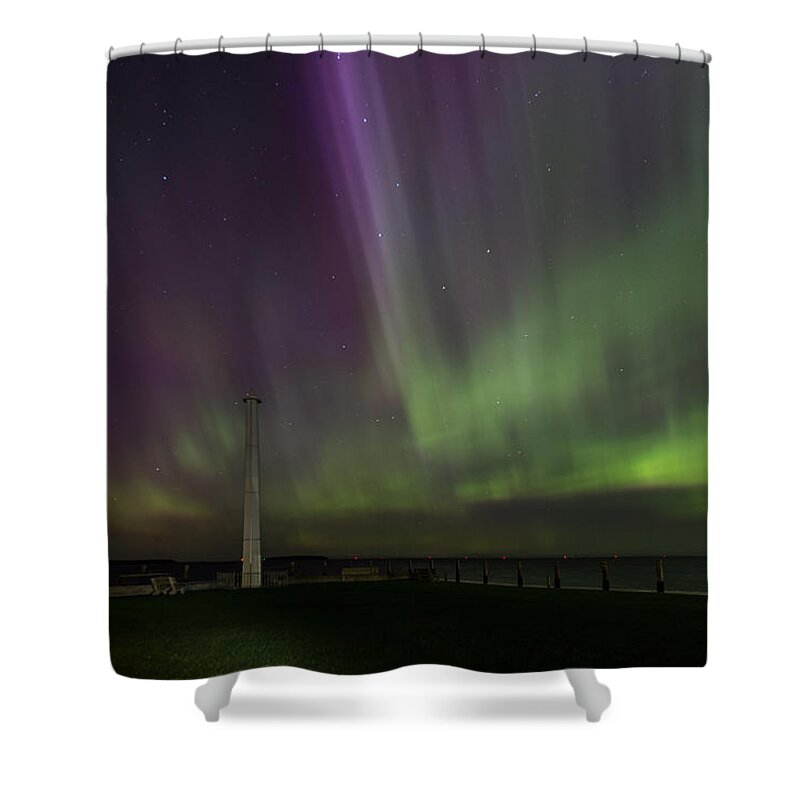 Aurora Shower Curtain featuring the photograph Aurora Over the Harbor by Paul Schultz