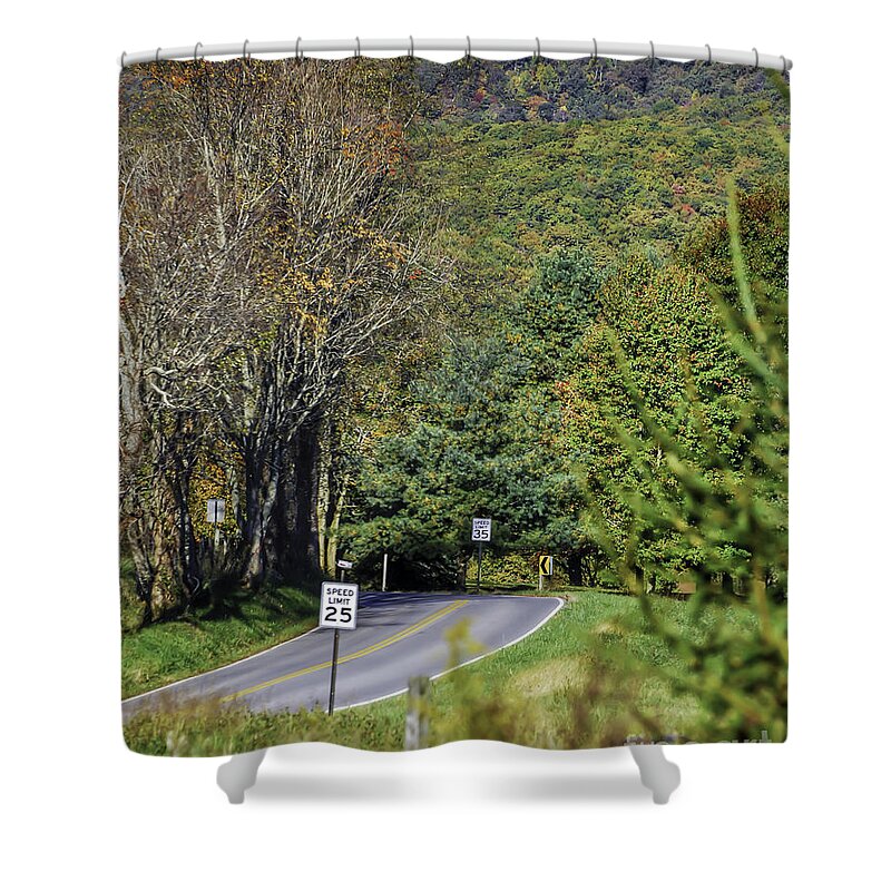 Autumn Shower Curtain featuring the photograph Autumn Along Glade Road by Kerri Farley