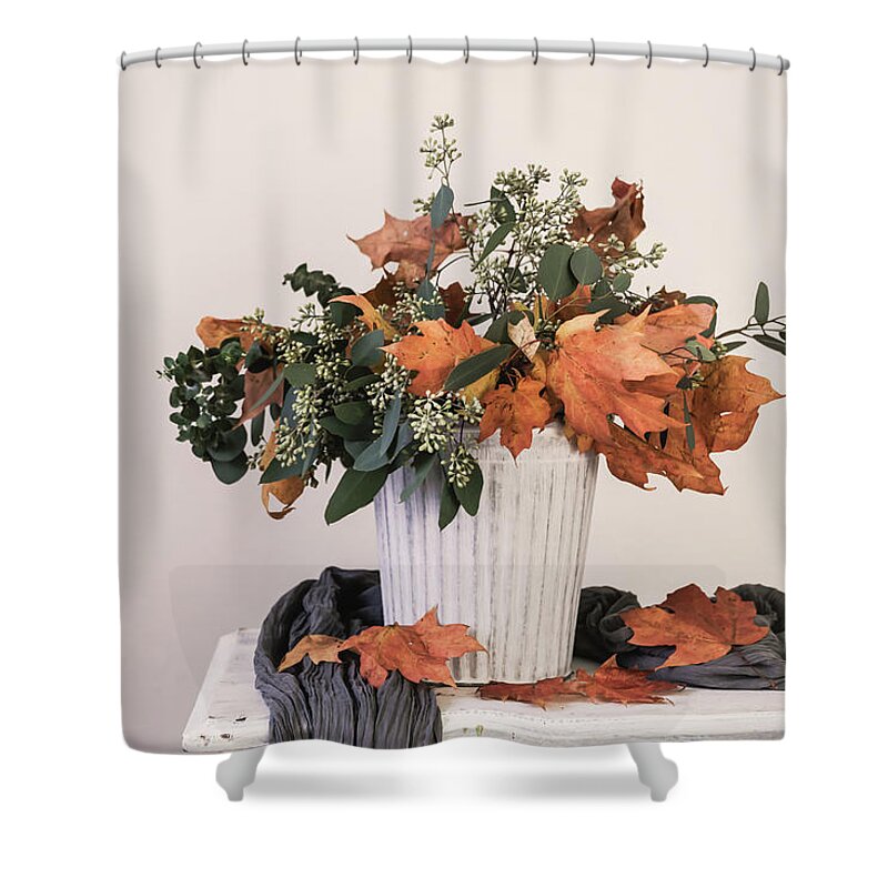 Leave Shower Curtain featuring the photograph Autumn Arrangement by Kim Hojnacki