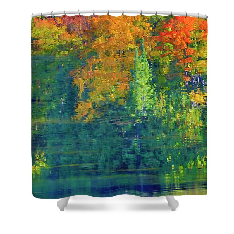 Gary Hall Shower Curtain featuring the photograph Autumn at McCarston's Lake by Gary Hall