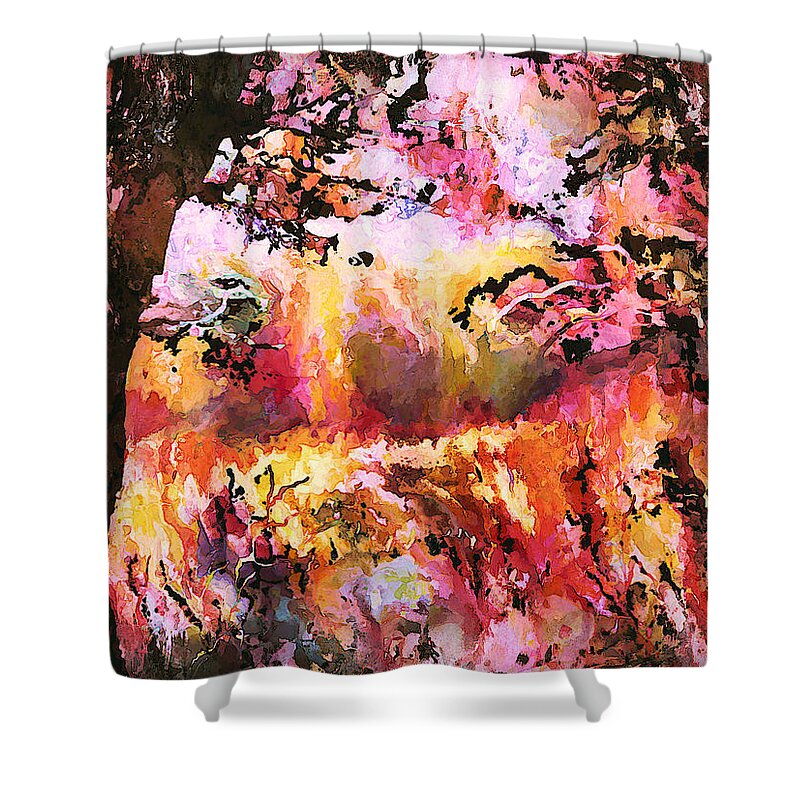Autumn Shower Curtain featuring the mixed media Autumn Beauty by Natalie Holland