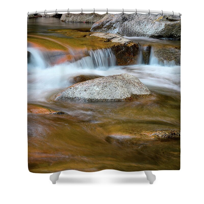 Swift River Nh Shower Curtain featuring the photograph Autumn Cascade NH by Michael Hubley