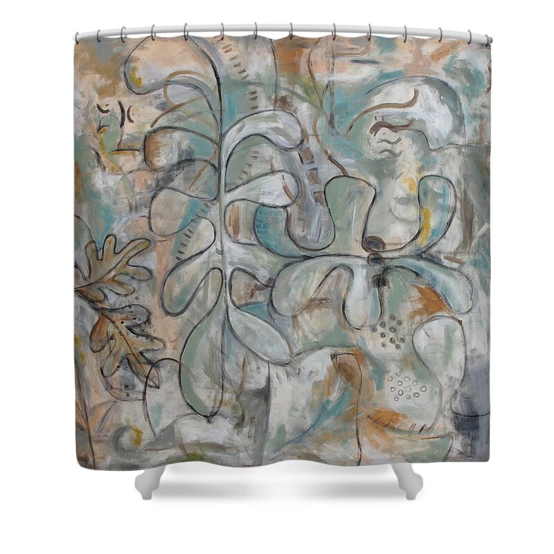 Abstract Shower Curtain featuring the painting Autumn Changes by Trish Toro
