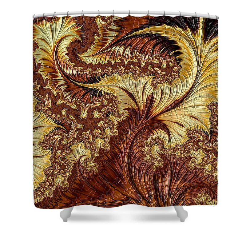 Abstract Shower Curtain featuring the digital art Autumn Gold by Michele A Loftus