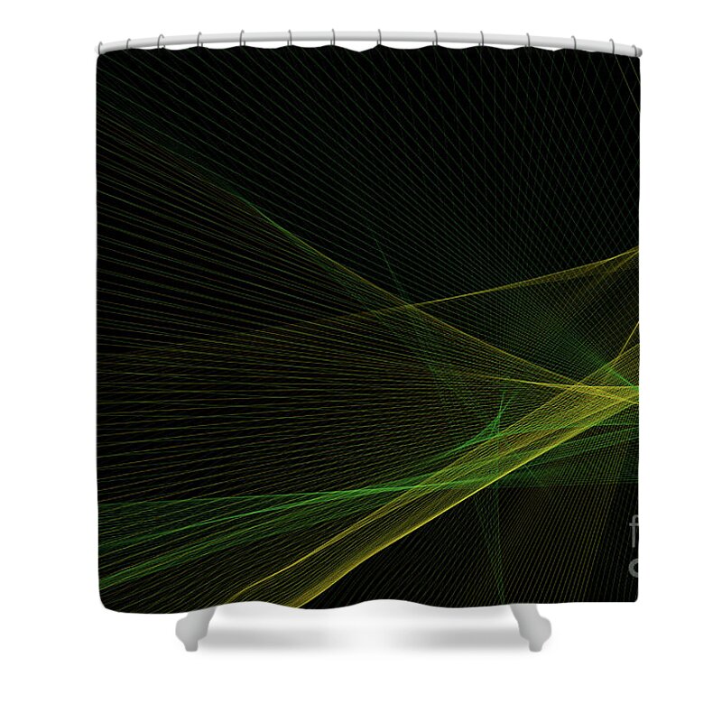 Abstract Shower Curtain featuring the digital art Autumn Computer Graphic Line Pattern by Frank Ramspott