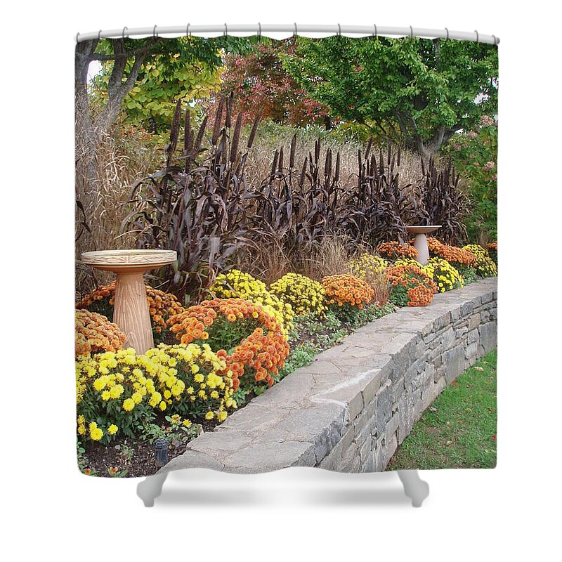 Autumn Shower Curtain featuring the photograph Autumn Display by Allen Nice-Webb