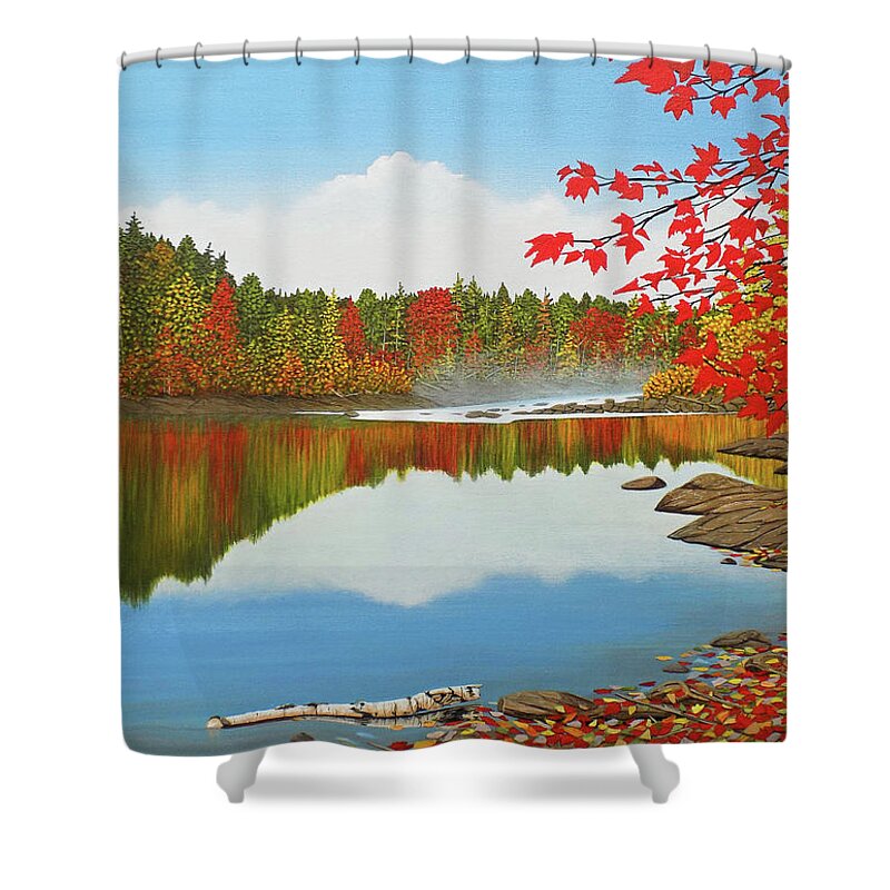Autumn Shower Curtain featuring the painting Autumn Dream by Kenneth M Kirsch
