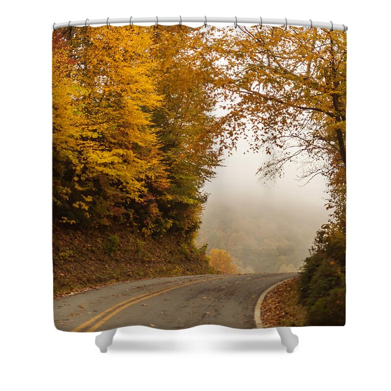 Terry D Photography Shower Curtain featuring the photograph Autumn Drive North Carolina by Terry DeLuco