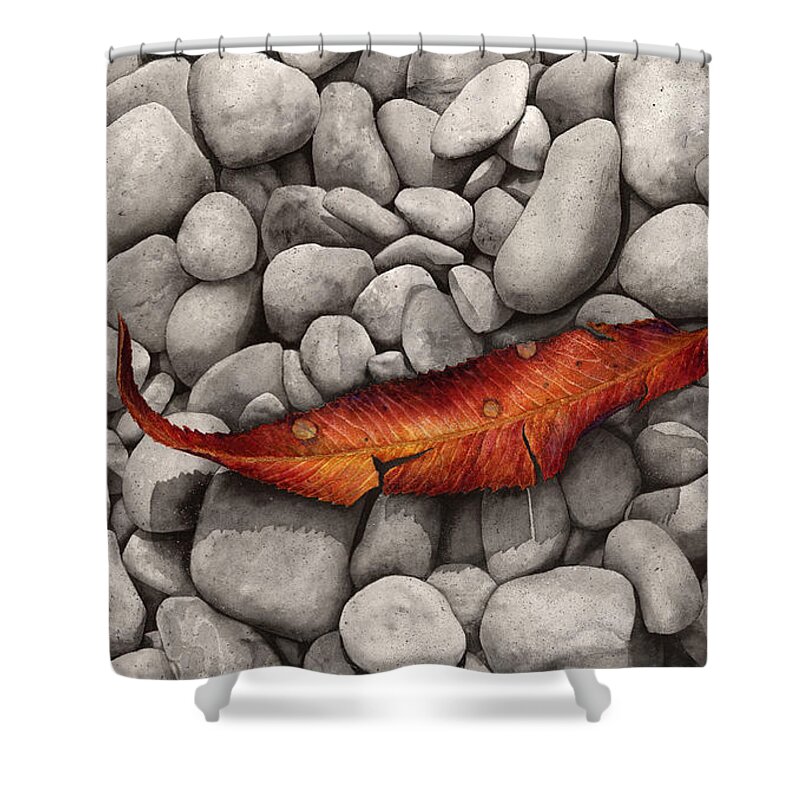 Paintings Shower Curtain featuring the painting Autumn Epilogue by Hailey E Herrera