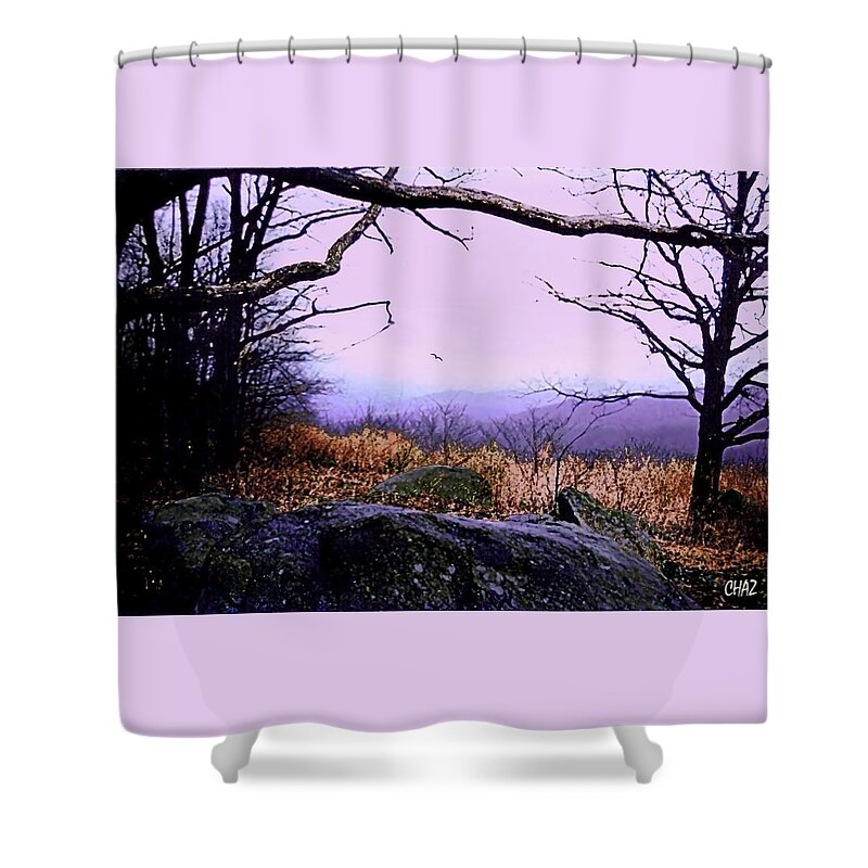 Mountain Shower Curtain featuring the painting Autumn in the Blue Ridge mountains of Virginia by CHAZ Daugherty