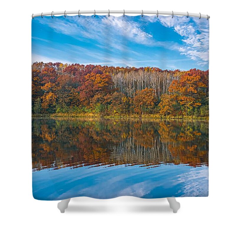 Lebanon Shower Curtain featuring the photograph Autumn in the Park by Doug Wallick