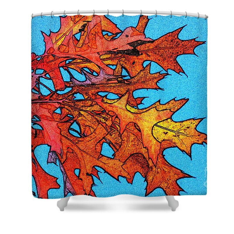 Autumn Shower Curtain featuring the photograph Autumn Leaves 14 by Jean Bernard Roussilhe
