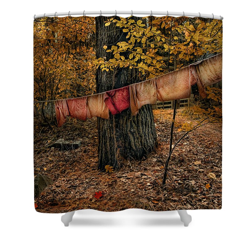 Autumn Shower Curtain featuring the photograph Autumn Linens by Robin-Lee Vieira