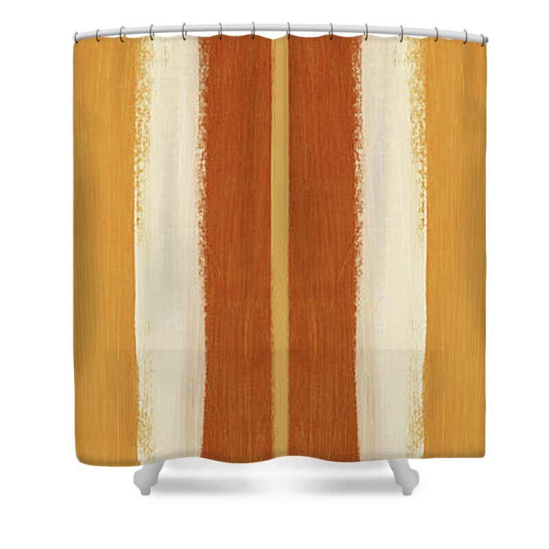 Lines Shower Curtain featuring the painting Autumn Lines Double- Art by Linda Woods by Linda Woods