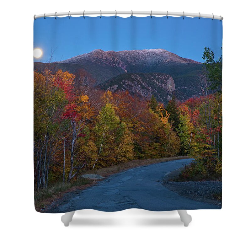 Autumn Shower Curtain featuring the photograph Autumn Moon by White Mountain Images