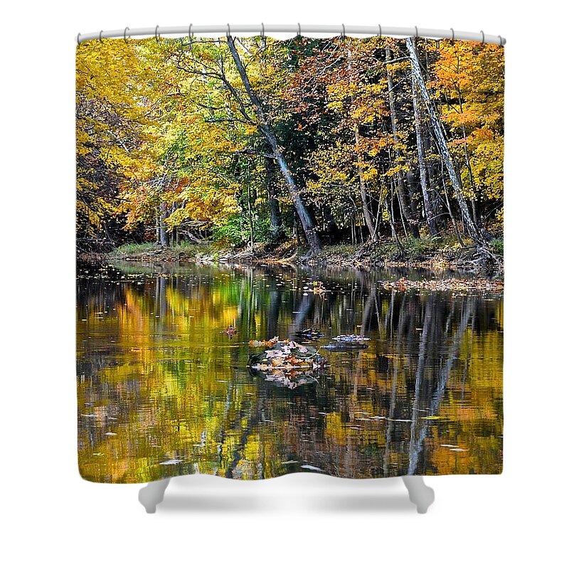 Autumn Shower Curtain featuring the photograph Autumn Peace by Frozen in Time Fine Art Photography