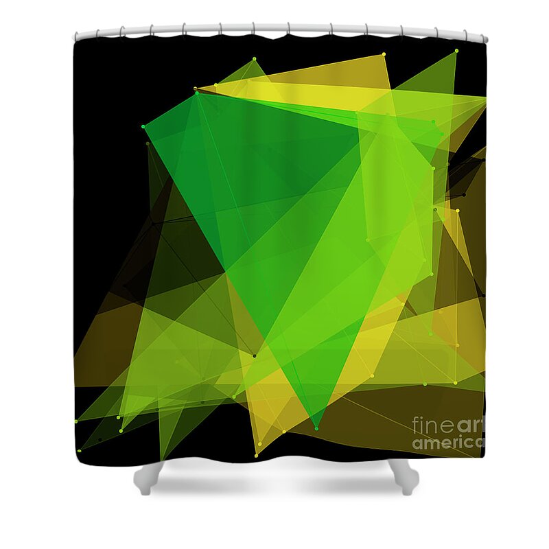Abstract Shower Curtain featuring the digital art Autumn Polygon Pattern by Frank Ramspott