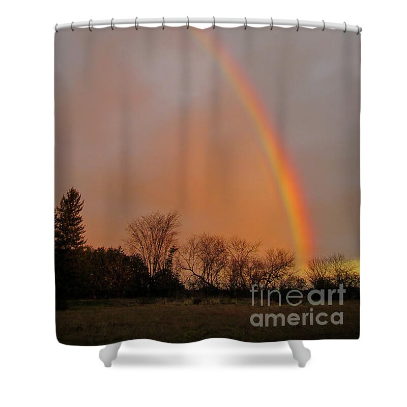 Cheryl Baxter Photography Shower Curtain featuring the photograph Autumn Rainbow by Cheryl Baxter