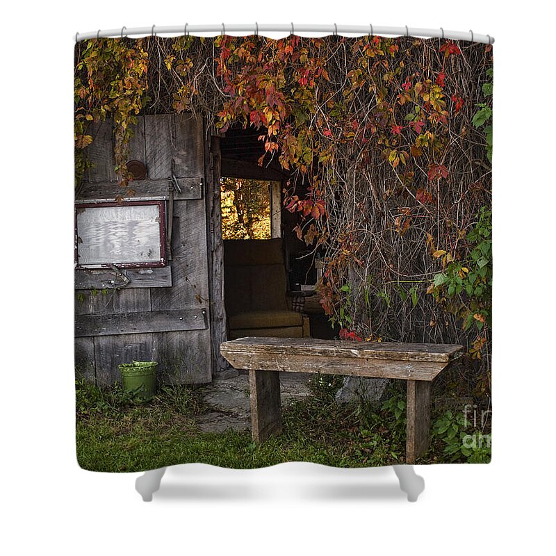 Barn Shower Curtain featuring the photograph Autumn Reminds Me Of Old Fashioned Stuff by Terry Doyle
