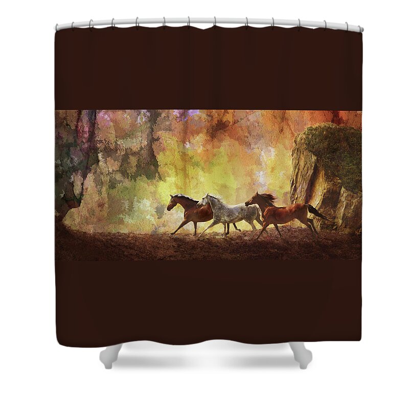 Autumn Shower Curtain featuring the photograph Autumn Run by Melinda Hughes-Berland