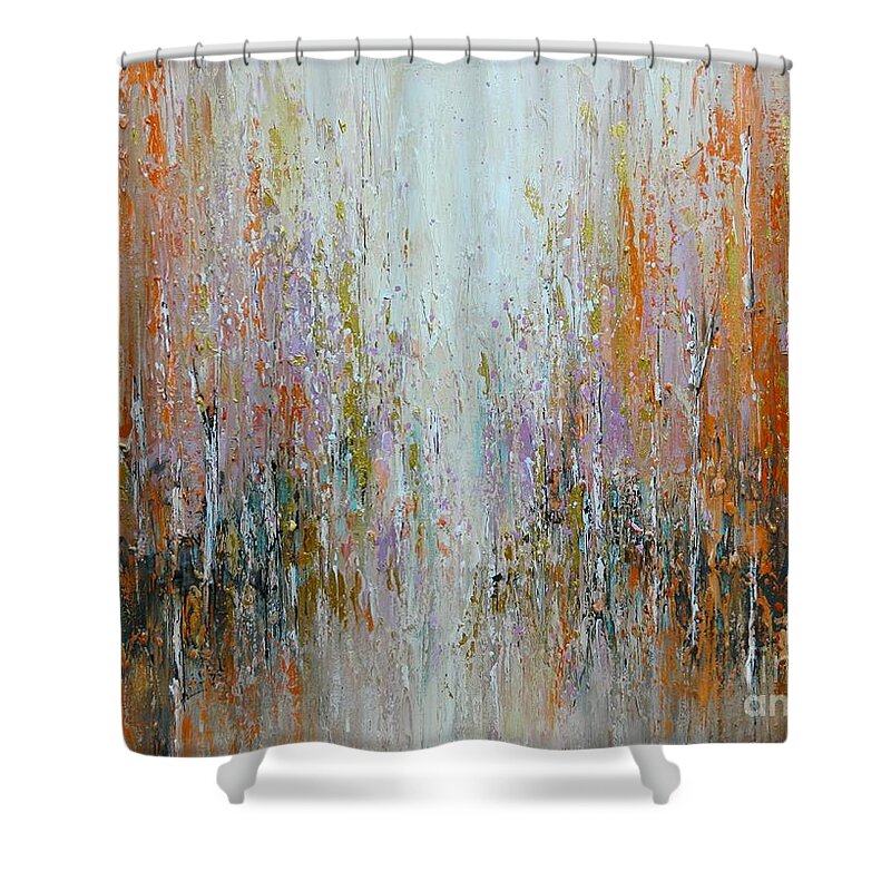 Autumn Shower Curtain featuring the painting Autumn Serenade by Dan Campbell