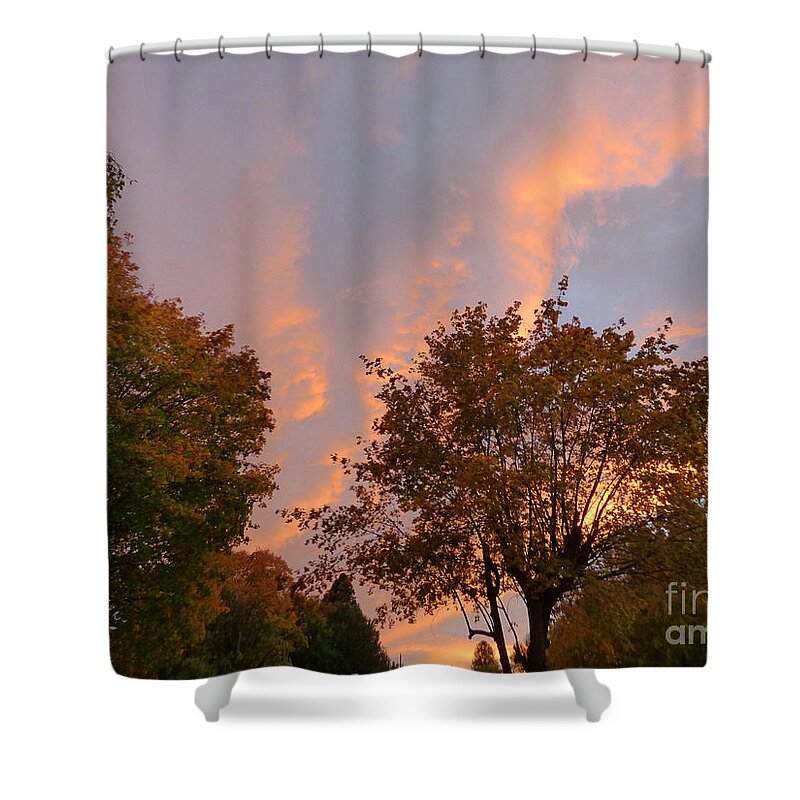 Sunset Shower Curtain featuring the photograph Autumn Sunset by Charles Robinson