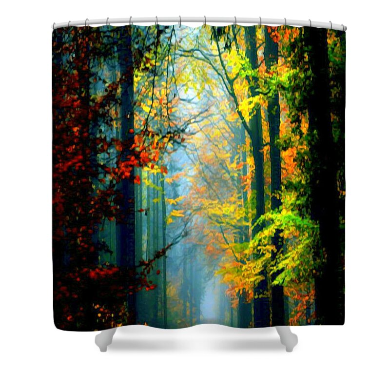 Rafael Salazar Shower Curtain featuring the photograph Autumn Trails in Georgia by Rafael Salazar