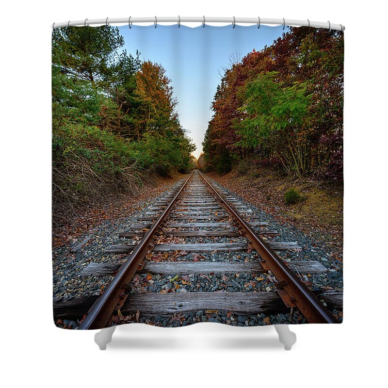 Fall Shower Curtain featuring the photograph Autumn Train by Michael Scott