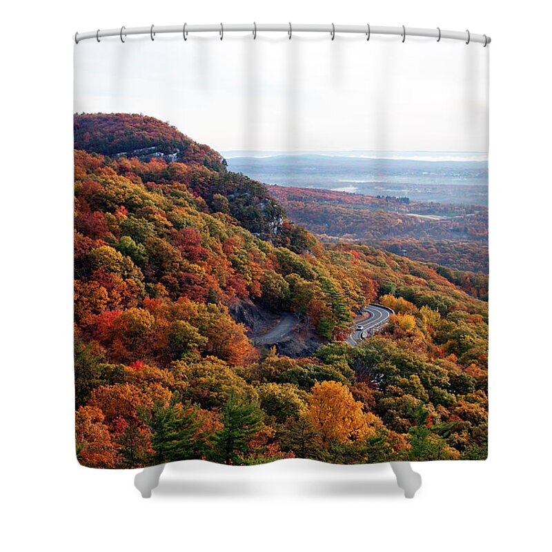 Autumn Shower Curtain featuring the photograph Autumn View from Millbrook Ridge #1 by Jeff Severson