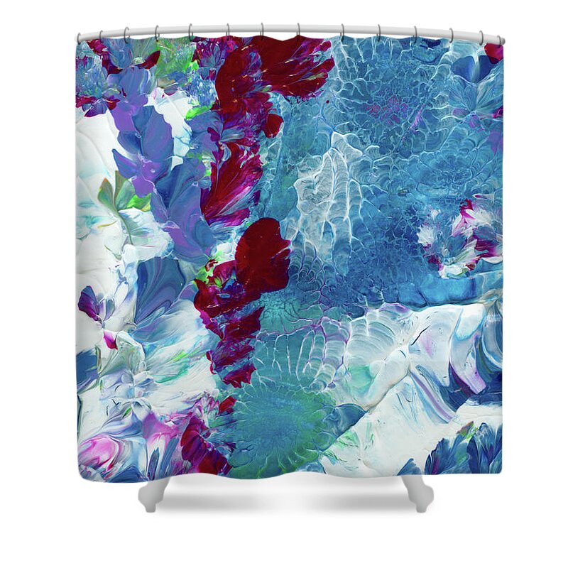 Avalanche Shower Curtain featuring the painting Avalanche Alaska #2 by Nan Bilden