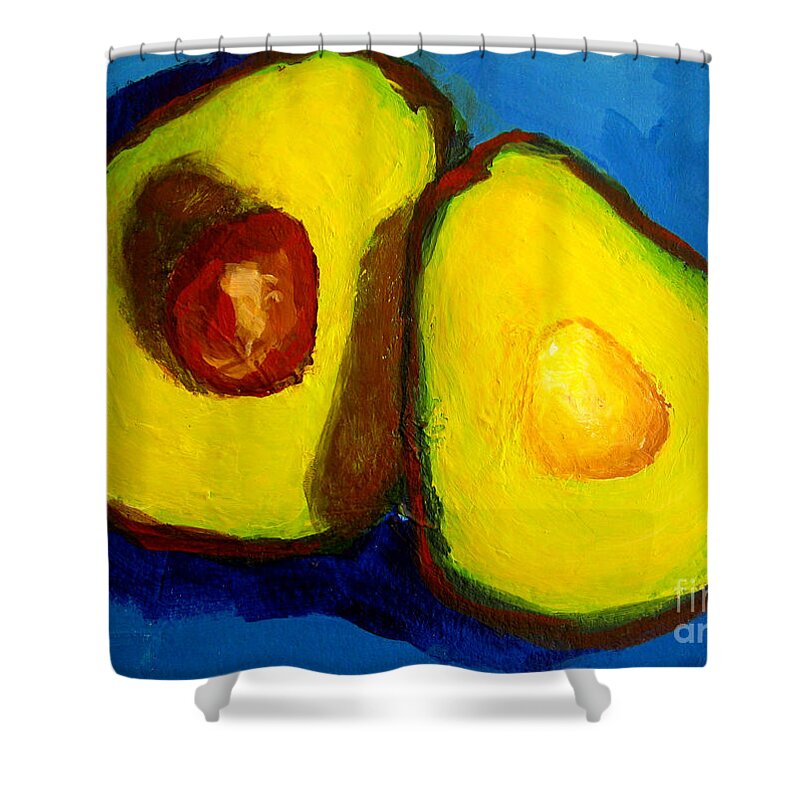 Avocado Lovers Shower Curtain featuring the painting Avocado Palta III by Patricia Awapara