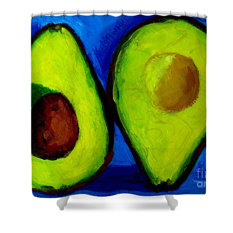 Avocado Shower Curtain featuring the painting Avocado Palta V by Patricia Awapara