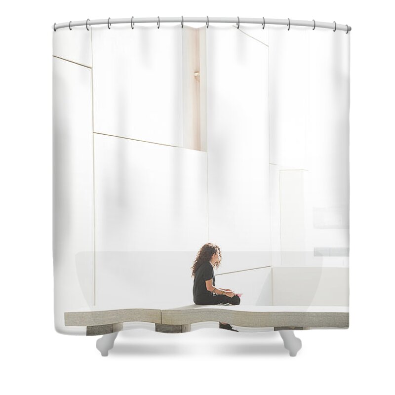 Woman Shower Curtain featuring the photograph Awaiting Collection by Alex Lapidus