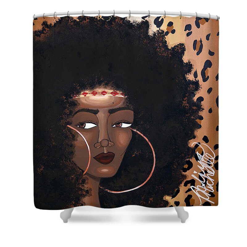 Aliya Michelle Shower Curtain featuring the painting Azima by Aliya Michelle
